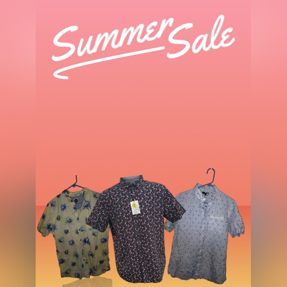 Bundle of three men's short sleeve large button down